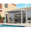 Image de Altona - Habrita Foresta - Pergola En Aluminium Blanc 100x100 Mm Ép.1,2 Mm Toiture Gris 12 M2 - Per4030wg