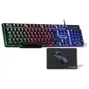 Image de Combo Gaming Filaire THE G-LAB Combo Chromium EX Clavier AZERTY RGB Souris 3600 DPI Tapis Noir - Neuf