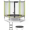 Image de KANGUI Trampoline de jardin 305 cm + filet de sécurité + échelle + bâche de protection JUMPI Taupe/Vert 300.
