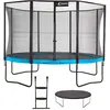 Image de Kangui - Trampoline De Jardin 365 Cm + Filet De Sécurité + Échelle + Bâche De Protection Punchi Bleu 360