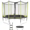 Image de KANGUI Trampoline de jardin 365 cm + filet de sécurité + échelle + bâche de protection JUMPI Vert/Noir 360 - Neuf