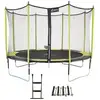 Image de KANGUI Trampoline de jardin 426 cm + filet de sécurité + échelle + kit d'ancrage JUMPI Vert/Noir 430 - Neuf