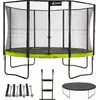 Image de KANGUI Trampoline de jardin rond 430 cm + filet + échelle + bâche + kit ancrage | PUNCHI Vert 430
