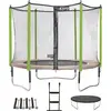 Image de KANGUI Trampoline de jardin 305 cm + filet + échelle + bâche + kit d'ancrage JUMPI Taupe/Vert