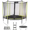 Image de KANGUI Trampoline de jardin 305 cm + filet de sécurité + échelle + bâche de protection + kit d'ancrage JUMPI Vert/Noir 300