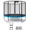 Image de KANGUI Trampoline de jardin rond 305 cm + filet de sécurité + échelle + kit ancrage - PUNCHI Bleu 300 - Neuf