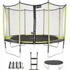 Image de KANGUI Trampoline de jardin 365 cm + filet de sécurité + échelle + bâche de protection + kit d'ancrage JUMPI Vert/Noir 360