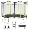 Image de KANGUI Trampoline de jardin 426 cm + filet de sécurité + échelle + bâche de protection + Kit ancrage JUMPI Vert/Noir 430