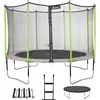 Image de KANGUI Trampoline de jardin 426 cm + filet + échelle + bâche + kit d'ancrage JUMPI Taupe/Vert