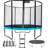 Image de KANGUI Trampoline de jardin rond 305 cm + filet + échelle + bâche + kit ancrage - PUNCHI Bleu