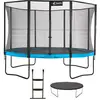 Image de KANGUI Trampoline de jardin rond 430 cm + filet de sécurité + échelle + bâche de protection | PUNCHI Bleu 430