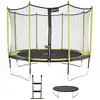 Image de KANGUI Trampoline de jardin 426 cm + filet de sécurité + échelle + bâche de protection JUMPI Vert/Noir 430 - Neuf