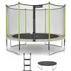 Image de KANGUI Trampoline de jardin 426 cm + filet de sécurité + échelle + bâche de protection JUMPI Taupe/Vert 430.