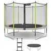 Image de KANGUI Trampoline de jardin 426 cm + filet de sécurité + échelle + bâche de protection JUMPI Taupe/Vert 430. - Neuf