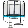 Image de Kangui - Trampoline De Jardin Rond 305 Cm + Filet De Sécurité + Échelle + Bâche De Protection Punchi Bleu 300
