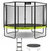 Image de KANGUI Trampoline de jardin 365 cm + filet de sécurité + échelle + bâche de protection - PUNCHI Vert 360 - Neuf