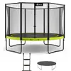 Image de KANGUI Trampoline de jardin rond 430 cm + filet de sécurité + échelle + bâche de protection | PUNCHI Vert 430