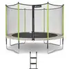 Image de KANGUI Trampoline de jardin 426 cm + filet de sécurité + échelle JUMPI Taupe/Vert 430. Trampoline certifié par le CRITT sport & loisirs - Neuf