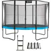 Image de KANGUI Trampoline de jardin rond 430 cm + filet de sécurité + échelle + kit ancrage | PUNCHI Bleu 430