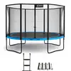 Image de KANGUI Trampoline de jardin rond 430 cm + filet de sécurité + échelle + kit ancrage - PUNCHI Bleu 430 - Neuf