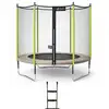 Image de KANGUI Trampoline de jardin 244 cm + filet de sécurité + échelle JUMPI Taupe/Vert 250 - Neuf