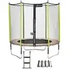 Image de KANGUI Trampoline de jardin 244 cm + filet de sécurité + échelle + kit d'ancrage JUMPI Taupe/Vert 250 - Neuf