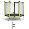 Image de KANGUI Trampoline de jardin 244 cm + filet de sécurité + échelle JUMPI Vert/Noir 250 - Neuf