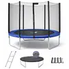 Image de Trampoline Rond Bleu Ø 250cm avec Filet, Échelle, Bâche et Kit d'Ancrage - Collection Black - Neuf