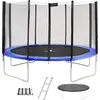 Image de KANGUI Trampoline rond Bleu Ø430cm avec filet, échelle, bâche et kit ancrage