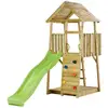 Image de KANGUI Tour de jeux en bois WIKI - Toboggan, mur d'escalade, cabane, échelle et grand bac à sable - Neuf