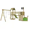 Image de KANGUI Aire de jeux pirate en bois avec vigie WILLI - Balançoire, trapèze, toboggan, mur d'escalade, cabane sur plateforme, pont suspendu - Neuf