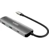 Image de Hub HUBEE USB C Multiports 4 en 1 HDMI  4K + 2 USB A 3.0 + 1 USB C 3.0 PD 100W Gris Urban Factory