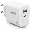 Image de Chargeur secteur URBAN FACTORY GaN 65W USB-C 45W + USB-A 18W avec câble Noir - Neuf