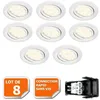 Image de Lampesecoenergie   Lot De 8 Spots Led Encastrables Orientables 5w Blanc Neutre   Ampoules Gu10   Installation Facile 230v   Luminosité 460 Lm