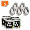 Image de Lampesecoenergie   Lot De 5 Spots Led Encastrables Orientables 5w   Aluminium Brossé   460 Lumens   Installation Directe 230v   Douille Gu10 Fournie