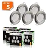 Image de Lot De 5 Spot Led Encastrable Complu00e8te Ronde Fixe Alu Brossu00e9 Eq. 50w Blanc Chaud