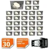 Image de Lot De 30 Spot Encastrable Orientable Led Carré Alu Brossé Gu10 230v Eq. 50w Blanc Chaud