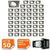 Image de Lot De 50 Spot Encastrable Orientable Led Carré Alu Brossé Gu10 230v Eq. 50w Blanc Chaud