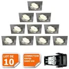 Image de Lampesecoenergie   Lot De 10 Spots Encastrables Orientables Led Gu10 230v   Alu Brossé   Équivalence 50w Halogène   Blanc Neutre 4000k   460lm