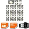 Image de Lot De 40 Spot Encastrable Orientable Led Carré Alu Brossé Gu10 230v Eq. 50w Blanc Neutre