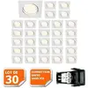Image de Lot De 30 Spot Encastrable Orientable Carré Led Smd Gu10 230v Blanc Rendu Environ 50w Halogène