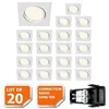 Image de Lampesecoenergie   Lot De 20 Spots Encastrables Orientables Led Carrés Gu10 230v   5w Équivalent 50w   Angle De Diffusion 120°   Installation Facile Sans Vis