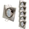 Image de Lot De 5 Spot Led Carré 230v Alu Brossé 38° Led Blanc Chaud