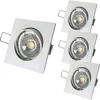 Image de Lot De 3 Spot Led Carré Blanc 230v 38° Blanc Chaud