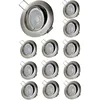 Image de Lot De 12 Spot Led Orientable Alu Brossé 230v 7w 38° Blanc Chaud