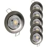 Image de Lampesecoenergie   Lot De 5 Spots Encastrables Led Gu10 7w Blanc Chaud 2700k   Angle De Diffusion 38°   Finition Alu Brossé   Tension 230v