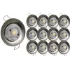Image de Lot De 12 Spot Encastrable Led Fixe Complet Alu Brossé Blanc Chaud 38°