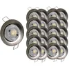 Image de Lot De 25 Spot Encastrable Led Fixe Complet Alu Brossé Blanc Chaud 38°