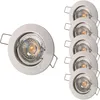 Image de Lot De 5 Spot Encastrable Fixe Led Blanc Avec Ampoule Gu10 7w 38° Blanc Chaud