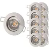 Image de Lampesecoenergie   Lot De 10 Spots Encastrables Led Blanc 7w 38°   Douille Gu10 Automatique   Angle De Diffusion 38°   Tension 230v   Aluminium Blanc